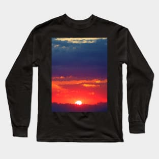 Cloudy sunset oil painting Long Sleeve T-Shirt